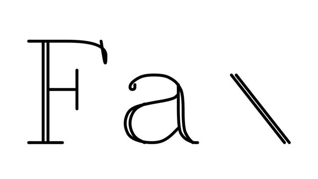 Fax Animated Handwriting Text in Serif Fonts and Weights