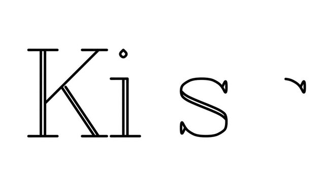 Kiss Animated Handwriting Text in Serif Fonts and Weights