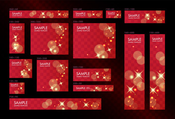 Naklejka premium banner template set. vector glitter light background.