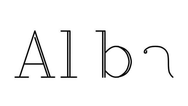 Alba Animated Handwriting Text in Serif Fonts and Weights