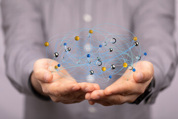 videoconference group of people talking in social network business