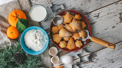 christmas cookies and a glass of milk