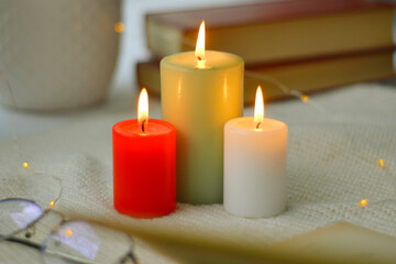 christmas candles on a white background
