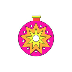 festive christmas tree toy for the christmas tree. Vector illustration.