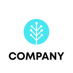 leaf with circuit board logo