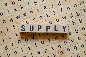 Supply word concept on cubes
