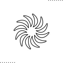 Japanese traditional pattern vector icon in outlines