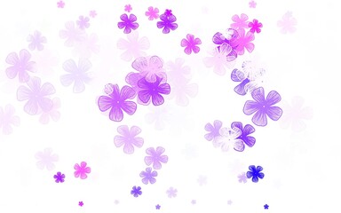 Fototapeta na wymiar Light Purple vector doodle layout with flowers.