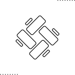 Japanese traditional pattern vector icon in outlines
