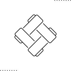 Japanese traditional pattern vector icon in outlines