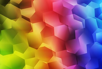 Light Multicolor vector backdrop with hexagons.
