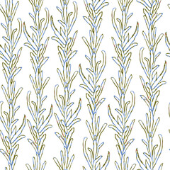 Obraz premium Vector seamless background with colorful illustration of herbs, plants. Use it for wallpaper, textile print, pattern fills, web page, surface textures, wrapping paper, design of presentation