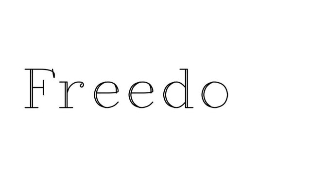 Freedom Animated Handwriting Text in Serif Fonts and Weights