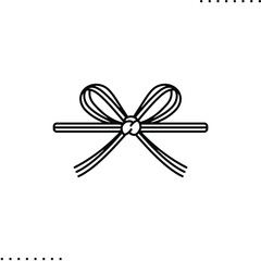 Japanese traditional pattern, bow for burial or funeral, also for a wedding in Japan  vector icon in outlines