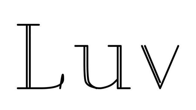 Luv Animated Handwriting Text in Serif Fonts and Weights