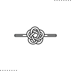 Japanese traditional pattern, bow for burial or funeral, also for a wedding in Japan  vector icon in outlines
