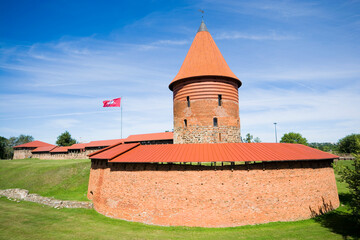 Red brick medieval Kaunas castle, Lithuania