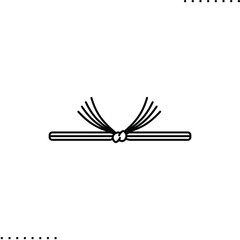 Japanese traditional pattern, bow for burial or funeral, also for a wedding in Japan  vector icon in outlines