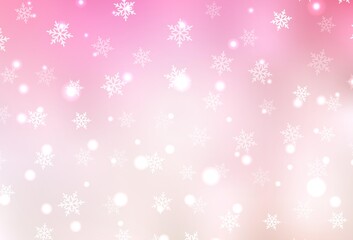 Light Pink, Yellow vector background in Xmas style.