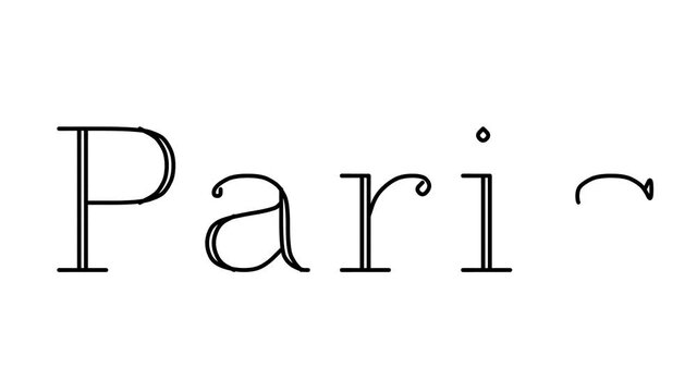 Paris Animated Handwriting Text in Serif Fonts and Weights