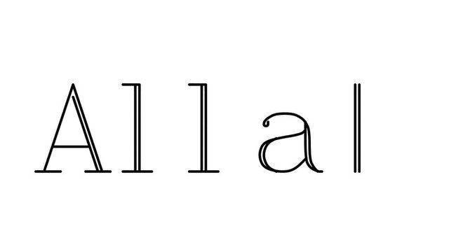 Allah Animated Handwriting Text in Serif Fonts and Weights