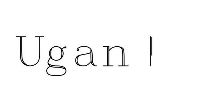 Uganda Animated Handwriting Text in Serif Fonts and Weights