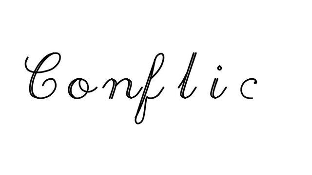 Conflict Decorative Handwriting Animation in Six Cursive and Gothic Fonts