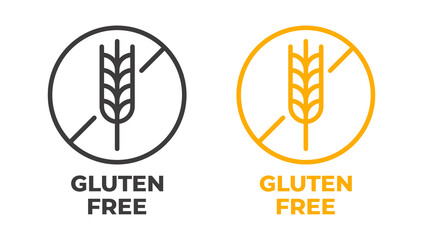 Gluten free vector icon. Set of two gluten free icons isolated on white background