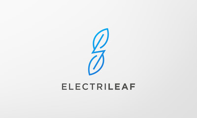 lightning leaf logo in a modern and simple shape