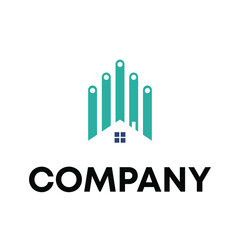 home with circuit board logo