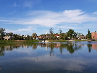 Fototapeta na wymiar Pond in the park of the city of Kaliningrad