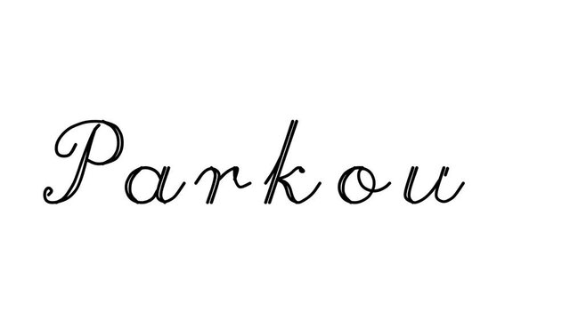 Parkour Decorative Handwriting Animation in Six Cursive and Gothic Fonts