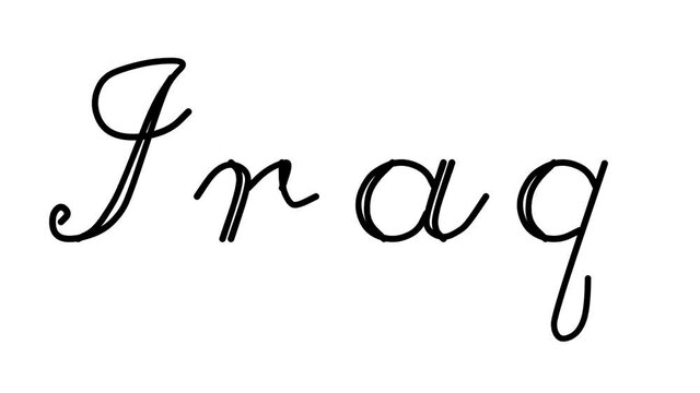 Iraq Decorative Handwriting Animation in Six Cursive and Gothic Fonts
