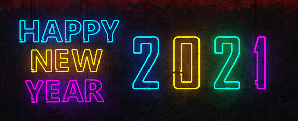 Neon Sign Happy New Year 2021