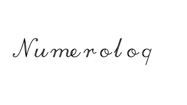 Numerology Decorative Handwriting Animation in Six Cursive and Gothic Fonts