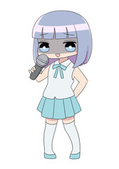 アイドル　青　見下す