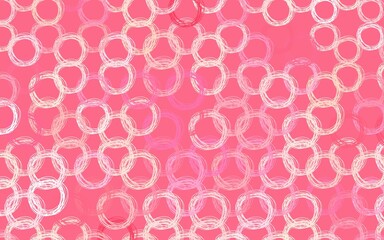 Light Pink, Yellow vector background with bubbles.