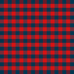 Christmas and new year tartan plaid. Scottish pattern in red and blue cage. Scottish cage. Traditional Scottish checkered background. Seamless fabric texture. Vector illustration