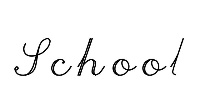 School Decorative Handwriting Animation in Six Cursive and Gothic Fonts