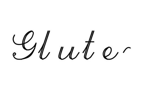 Gluten Decorative Handwriting Animation in Six Cursive and Gothic Fonts