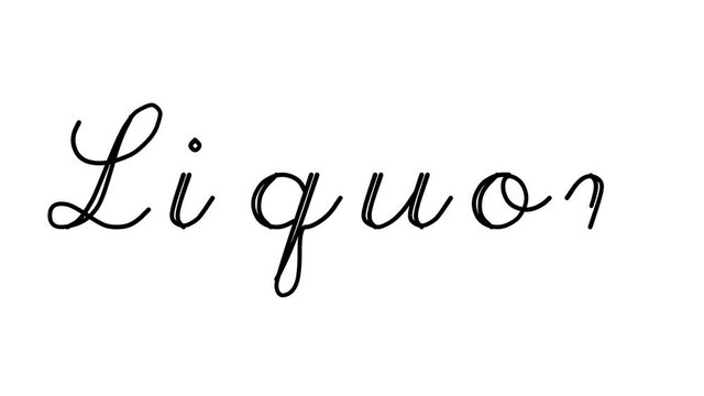 Liquor Decorative Handwriting Animation in Six Cursive and Gothic Fonts