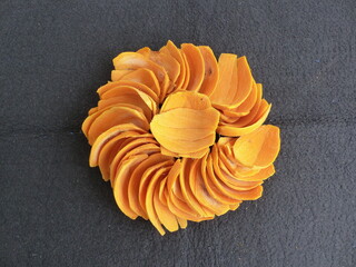 Peeled Tucuma fruits, Astrocaryum aculeatum, Arecaceae family. Amazon, Brazil