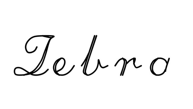 Zebra Decorative Handwriting Animation in Six Cursive and Gothic Fonts