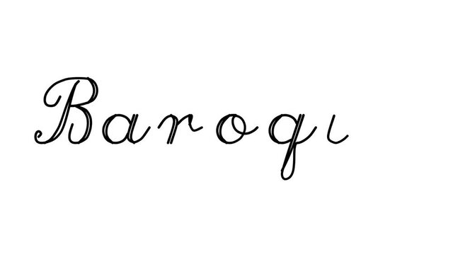 Baroque Decorative Handwriting Animation in Six Cursive and Gothic Fonts