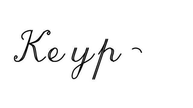 Keypad Decorative Handwriting Animation in Six Cursive and Gothic Fonts