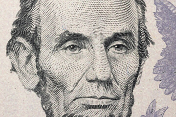 Abraham Lincoln portrait closeup background.