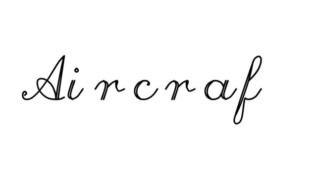 Aircraft Decorative Handwriting Animation in Six Cursive and Gothic Fonts