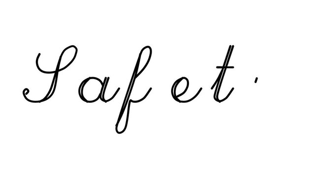 Safety Decorative Handwriting Animation in Six Cursive and Gothic Fonts