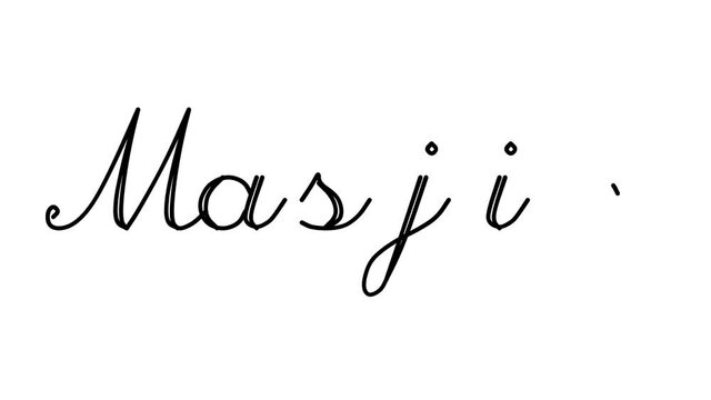 Masjid Decorative Handwriting Animation in Six Cursive and Gothic Fonts