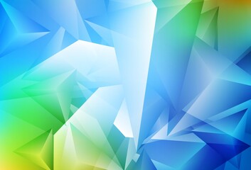 Obraz premium Light Blue, Green vector background with polygonal style.